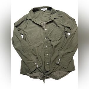 Olive Green Button-Up Shirt